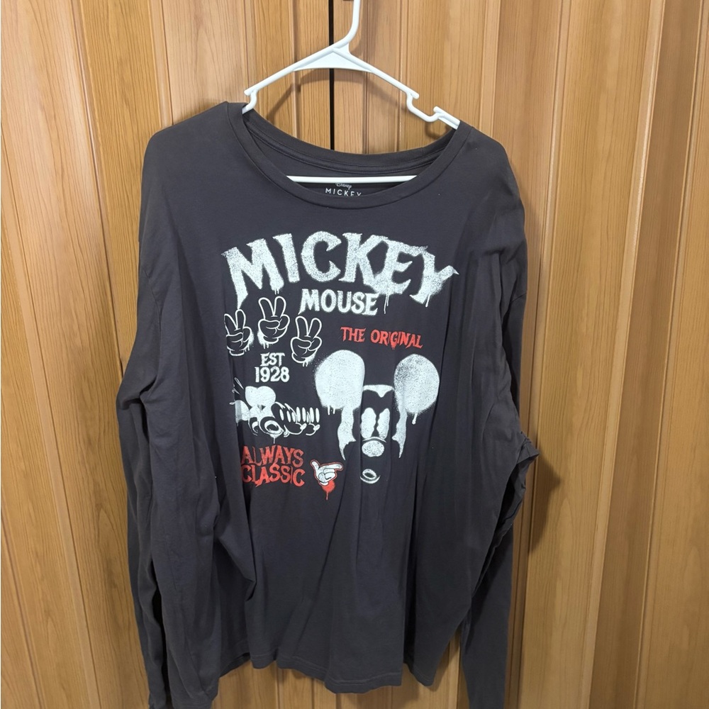Mouse Gray Long Sleeve Kids Shirt